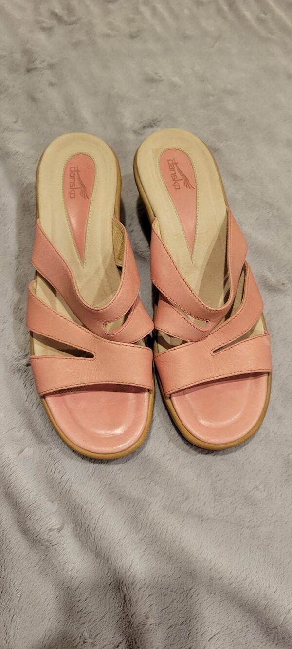 Dansko Pink Strappy Slide Sandals